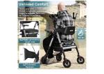 2025 StrollAid 2 In 1 Rollator Walker Transport Chair Heavy Duty 450 Lbs