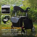 Ultralight Carbon Rollator Walker with Seat - Red