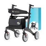 Lightweight Carbon Fiber 4-Wheel Rollator for Seniors