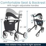 Vive Carbon Ultralight Rollator Walker with Seat