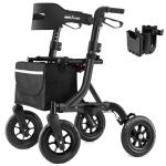 Walkers for Seniors, 10" Rubber Wheels All Terrain Rollator Walker with Backrest