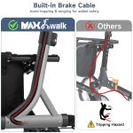 Walkers for Seniors, 10" Rubber Wheels All Terrain Rollator Walker with Backrest