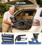 Bluelog Walkers for Seniors Rollator Walkers with Seat, 350lb Capacity with Cup Holder & Cane Holder, 8'' All Terrain Wheels, Adjustable Handles and Seat Height, Foldable Design, Blue