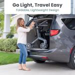 Pelegon Rollator Walker with Seat for Seniors – Lightweight Foldable Walker with Padded Seat & Backrest, Adjustable Handles, Reflective Frame, Carry Bag – Heavy-Duty 300lb Support - Grey