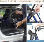 All-Terrain Rollator Walker for Seniors Rubber Wheels Foldable Lightweight 350lb