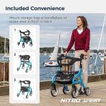 Nitro Sprint Lightweight Folding Rollator Walker, Blue