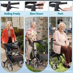 New Rollator Walker For Seniors With Seat And Brakes All-Terrain  (RED COLOR)