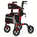 Heavy Duty Rollator Walker 350lb All-Terrain Adjustable Height Walker for Senior