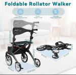 New Rollator Walker For Seniors With Seat And Brakes All-Terrain  (RED COLOR)