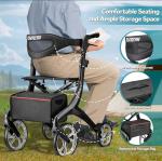 New Rollator Walker For Seniors With Seat And Brakes All-Terrain  (RED COLOR)