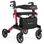 FDA Folding Rollator Rolling Walker w/ Extra Wide Backrest All-Terrain 8" Wheels