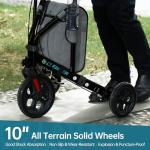 ELENKER All Terrain 3 Wheel Walkers for Seniors, 3 Wheeled Rollator with 10” Wheels, Narrow Walkers for Small Spaces, Compact Folding, Ideal for Traveling, Black