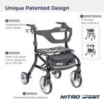 New Drive Medical Nitro Sprint Hemi Rollator Walker Heavy Duty w/Seat