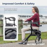 New Drive Medical Nitro Sprint Hemi Rollator Walker Heavy Duty w/Seat