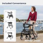 New Drive Medical Nitro Sprint Hemi Rollator Walker Heavy Duty w/Seat