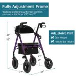 ELENKER All-Terrain Rollator Walker with 10” Non-Pneumatic Wheels, Sponge Padded