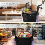 StrollAid 3 Wheel Walkers for Seniors, Foldable Rollator Walker with Tray & Large Storage Bag, 10" Big Wheel for All Terrain, 350 lb Weight Capacity, Purple