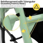 Cosydora Walkers for Seniors with Seat, Foldable Rollator Walker, Reinforced Aluminum Frame, 8" All Terrain Wheels, Height Adjustable Lightweight Rolling Walker, 350lb Weight Capacity, Sage Green