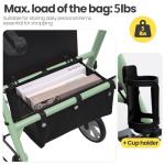 Cosydora Walkers for Seniors with Seat, Foldable Rollator Walker, Reinforced Aluminum Frame, 8" All Terrain Wheels, Height Adjustable Lightweight Rolling Walker, 350lb Weight Capacity, Sage Green