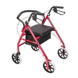 US Adjustable Heavy Duty 500lbs Rollator Rolling Walker w/4 Wheels Padded Seat