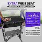 BigAlex Rollator Walkers for Seniors with Wider Seat,Walker Wheelchair Combo,2 in 1 Rollator Walker, Transport Wheelchair for Adults,Rolling Walker with All-Terrain Wheels,400 LBS Weight Capacity