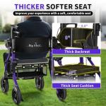 BigAlex Rollator Walkers for Seniors with Wider Seat,Walker Wheelchair Combo,2 in 1 Rollator Walker, Transport Wheelchair for Adults,Rolling Walker with All-Terrain Wheels,400 LBS Weight Capacity