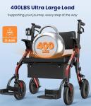 Z59 2-in-1 Rollator, 400lb Capacity, 10" All-Terrain Wheels