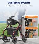 Z59 2-in-1 Rollator, 400lb Capacity, 10" All-Terrain Wheels