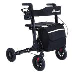 Henmnii Rollator Walker w/Wide Seat  Backrest All-Terrain Non-Slip Wheels 300lbs