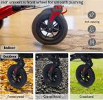 Henmnii Rollator Walker w/Wide Seat  Backrest All-Terrain Non-Slip Wheels 300lbs