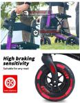 Henmnii Rollator Walker w/Wide Seat  Backrest All-Terrain Non-Slip Wheels 300lbs