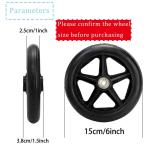 1Set 6" Wheelchair Accessorie Heavy Duty Rollator Wheels for Walkers Rollators