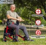 Henmnii Rollator Walker w/Wide Seat  Backrest All-Terrain Non-Slip Wheels 300lbs