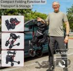 Henmnii Rollator Walker w/Wide Seat  Backrest All-Terrain Non-Slip Wheels 300lbs