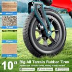 Farani Rollator Walker with Seat, Outdoor Rolling Walkers for Seniors - 10" Large All Terrain Rubber Wheels, Padded Seat and Backrest, Ergonomic Handles, Comfort on Grass