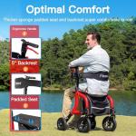 Farani Rollator Walker with Seat, Outdoor Rolling Walkers for Seniors - 10" Large All Terrain Rubber Wheels, Padded Seat and Backrest, Ergonomic Handles, Comfort on Grass