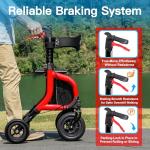 Farani Rollator Walker with Seat, Outdoor Rolling Walkers for Seniors - 10" Large All Terrain Rubber Wheels, Padded Seat and Backrest, Ergonomic Handles, Comfort on Grass