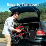 Farani Rollator Walker with Seat, Outdoor Rolling Walkers for Seniors - 10" Large All Terrain Rubber Wheels, Padded Seat and Backrest, Ergonomic Handles, Comfort on Grass