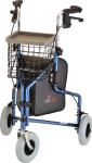 NOVA Traveler 3-Wheel Rollator Walker, All Terrain 8” Wheels BLUE - OPEN BOX