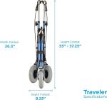 NOVA Traveler 3-Wheel Rollator Walker, All Terrain 8” Wheels BLUE - OPEN BOX
