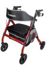 BlessReach Heavy Duty Rollator Walker For Seniors Wide Seat Backrest 450lbs...