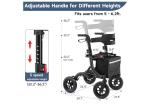 MAXWALK Foldable Rollator Walker Seat 10" Rubber Wheels All Terrain Senior Black