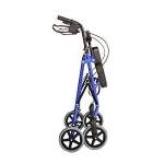Bariatric Rollator Walker Heavy Duty with Large Padded Seat up to 400 Lb Capacity (Blue)