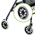 Bariatric Rollator Walker Heavy Duty with Large Padded Seat up to 400 Lb Capacity (Blue)