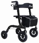 HENMNII All Terrain Rollator Walker for Seniors w/ Seat 10" Front Wheels - Black