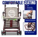 Heavy Duty Foldable Shopping Cart with Seat, Rollator Walkers for Seniors All...