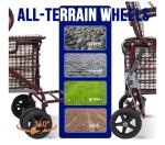 Heavy Duty Foldable Shopping Cart with Seat, Rollator Walkers for Seniors All...