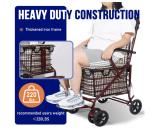 Heavy Duty Foldable Shopping Cart with Seat, Rollator Walkers for Seniors All...