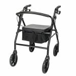 Heavy Duty Rollator Walker With 4 Wheels Extra Wide Seat Folding 500 lb Rolling