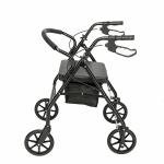 Heavy Duty Rollator Walker With 4 Wheels Extra Wide Seat Folding 500 lb Rolling